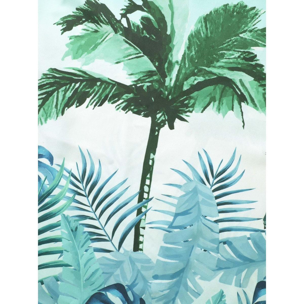 Plus Size Boho Coconut Tree Print Arc Hem Cami Top Women Arctic Resort Contrast One-shoulder neck Vacation Tank Tops Camis BloomChic 14-16/1X Product Image