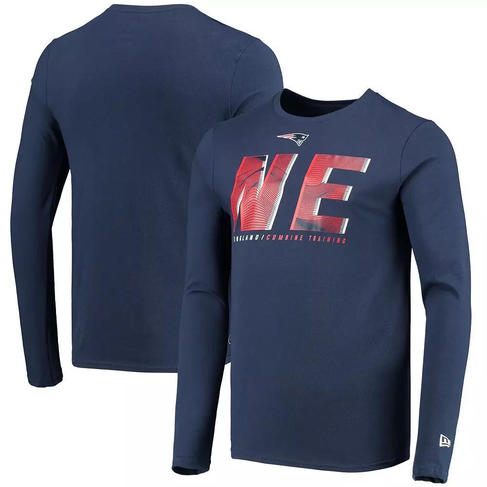 Men's New Era Navy New England Patriots Combine Authentic Static Abbreviation Long Sleeve T-Shirt,  Product Image