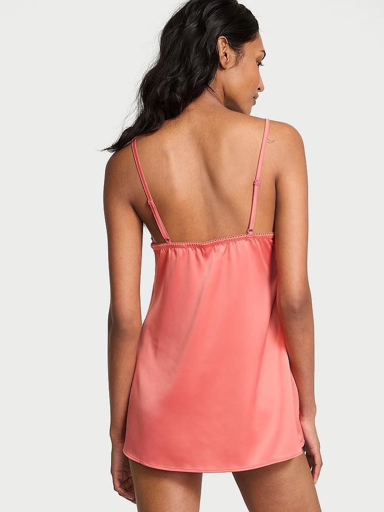 Tease Satin Lace-Trim Mini Slip Dress Product Image