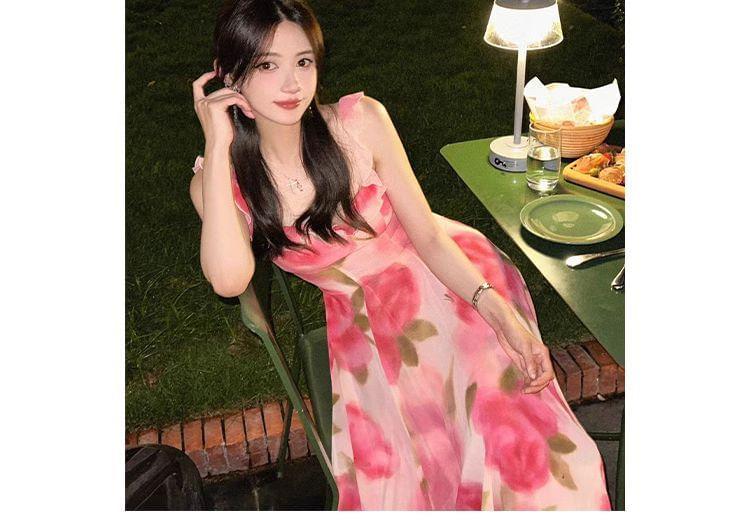 Sleeveless Floral Maxi A-Line Sundress Product Image