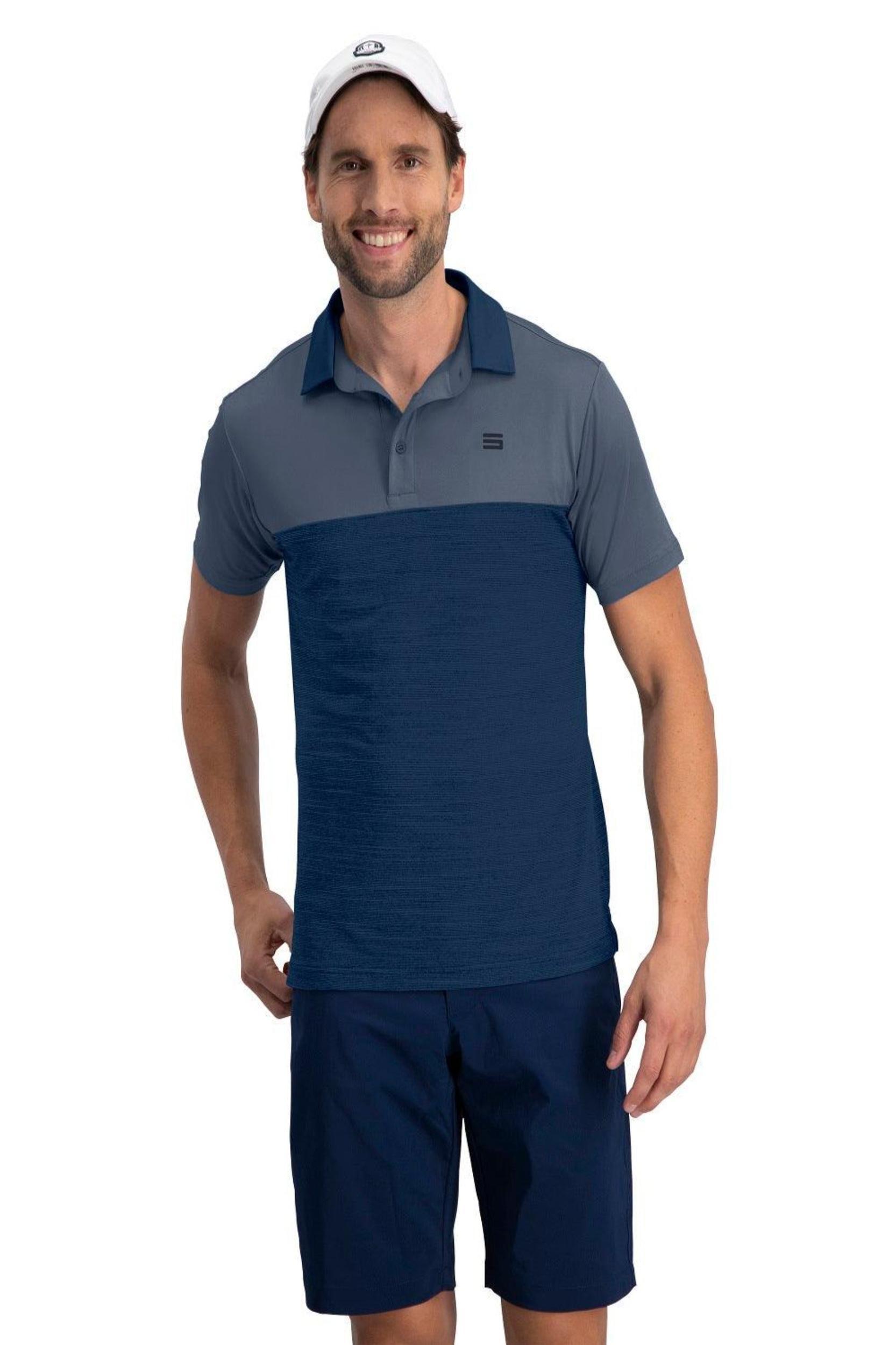 Three Sixty Six Men's Heathered Two-Tone Golf Polo Male Product Image