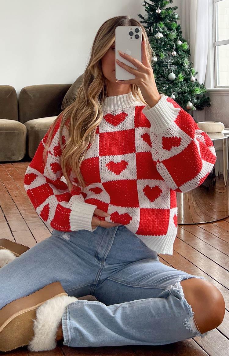 Red Heart Patchwork Jumper Product Image