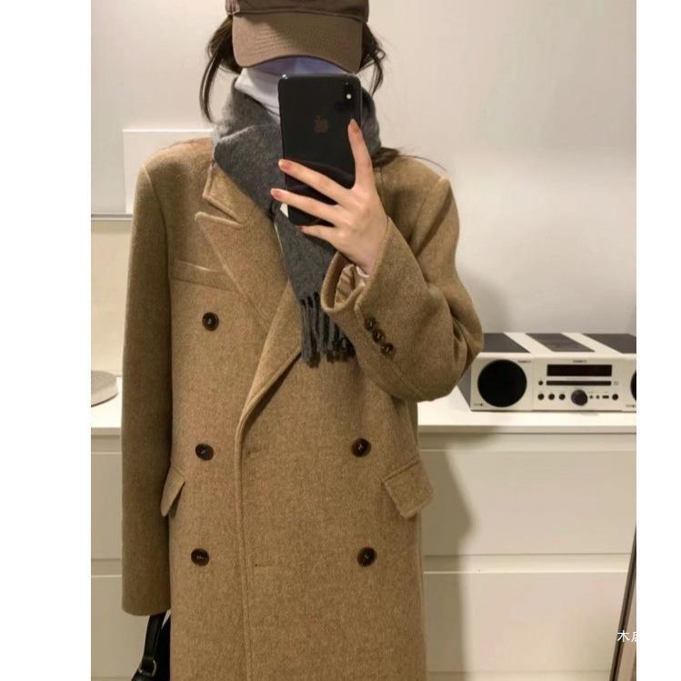 Plain Maxi Double-Breasted Coat Product Image