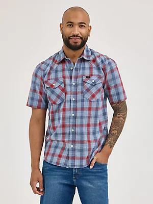 Men's Slub Cotton Plaid Shirt | Men's SHIRTS | Wrangler® Product Image