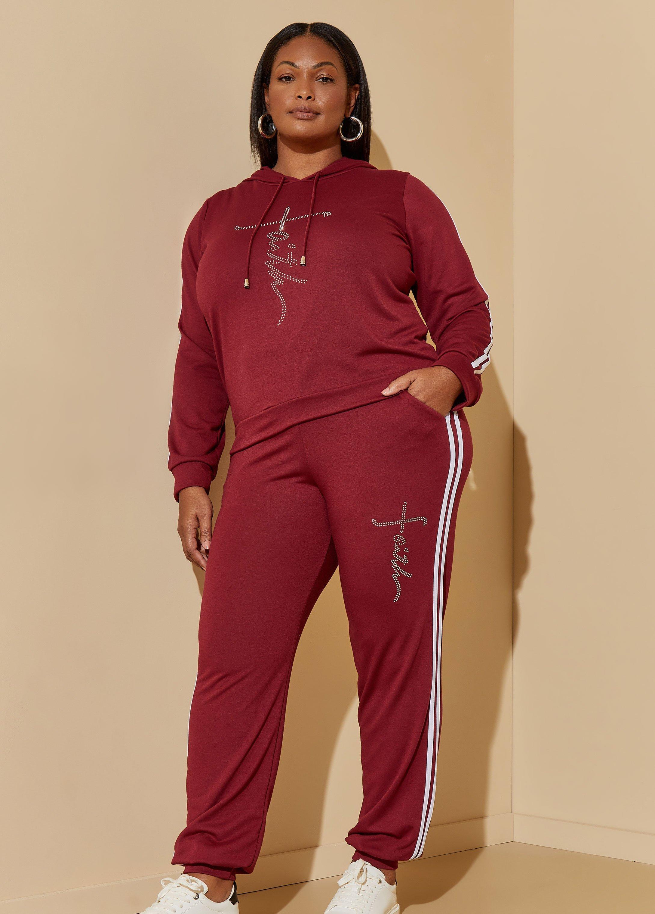 Plus Size Faith Striped Joggers Ashley Stewart Product Image