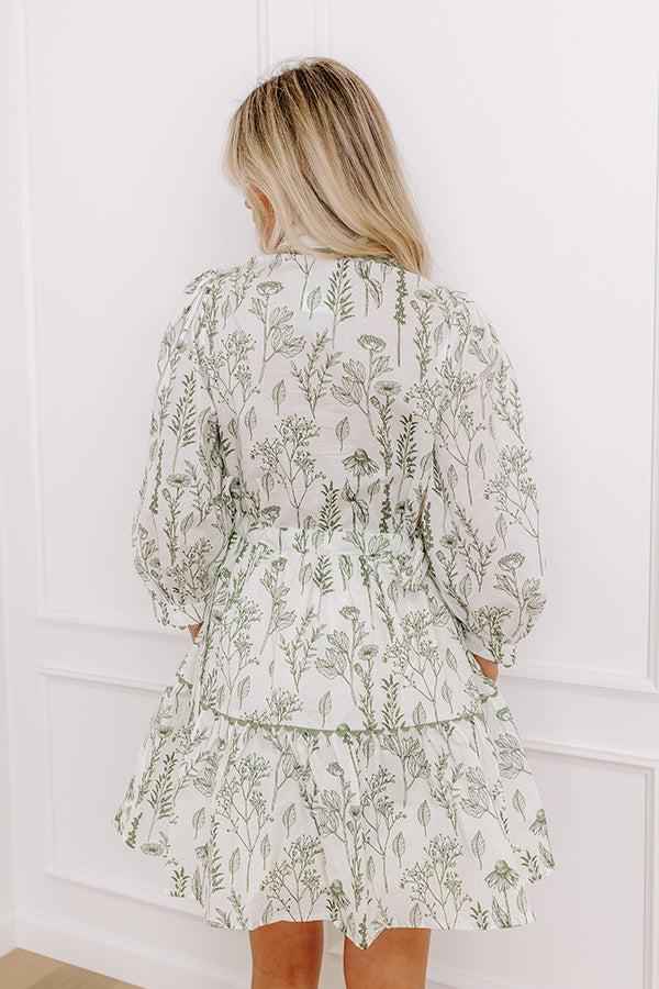 Memory Lane Floral Mini Dress in Sage Product Image
