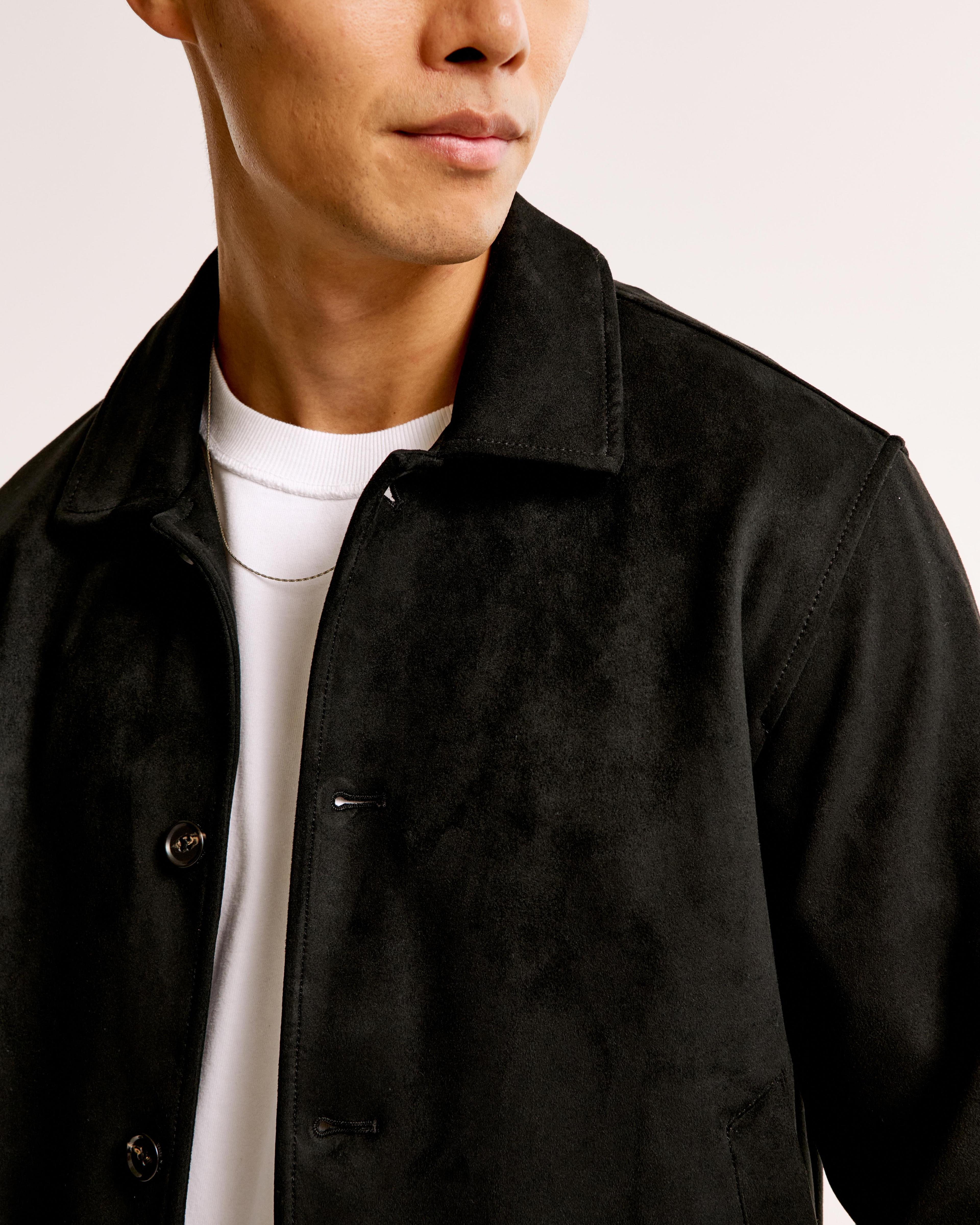 Cropped Vegan Suede Jacket Product Image