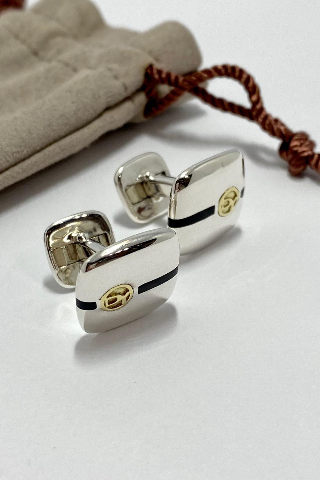 ESTATE Sterling Silver 18kt Cufflinks Product Image