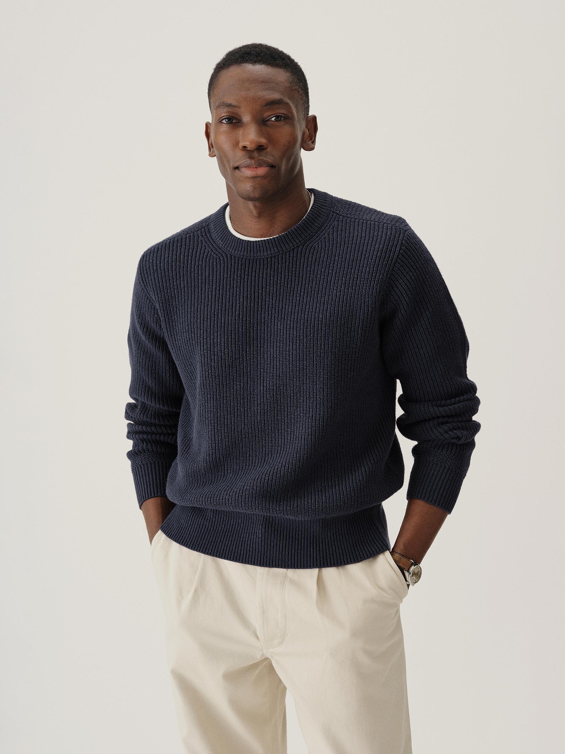 Tidal Indigo Seafarer Cotton Rib Crew Product Image