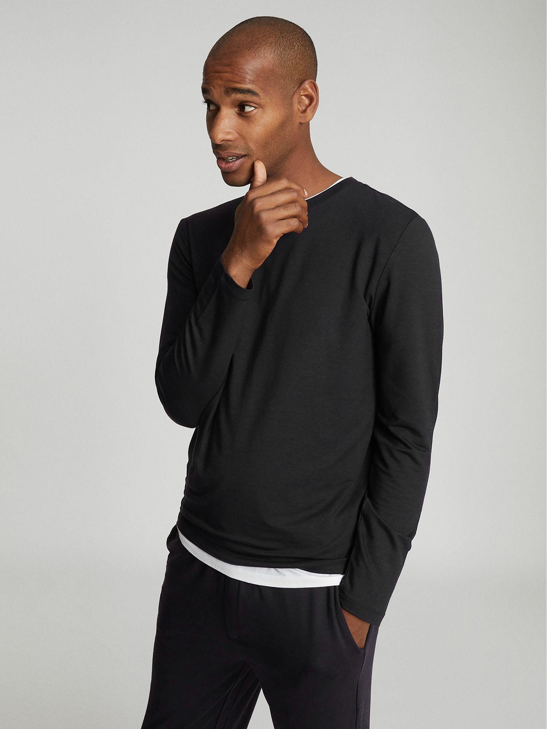 Crew Neck Jersey Top in Charcoal Product Image