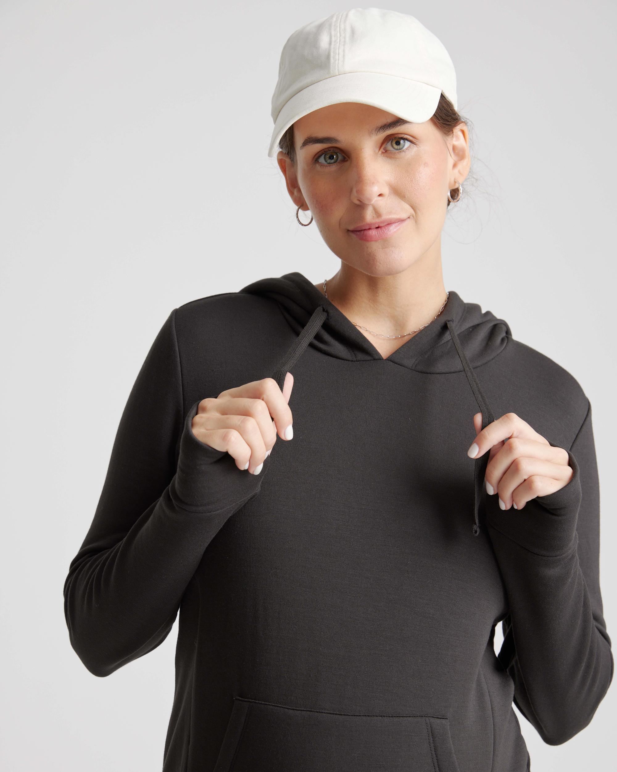 Quince | Women's SuperSoft Fleece Maternity & Nursing Hoodie Lenzing Modal Product Image