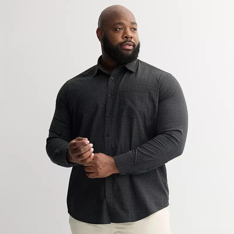 Big & Tall FLX Performance Untucked-Fit Long Sleeve Button Down Shirt, Men's,  Product Image