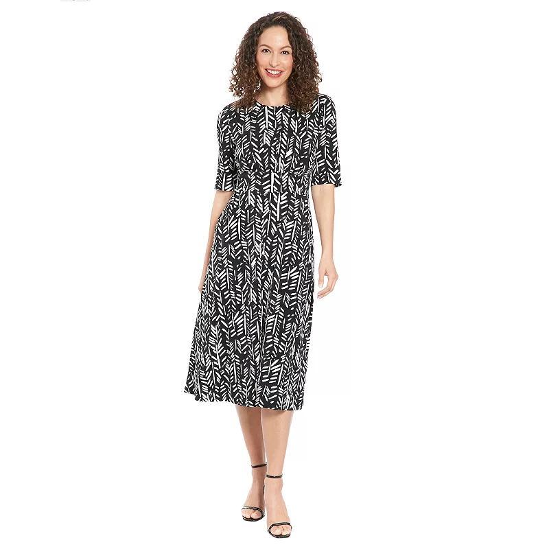 Womens London Times Printed Midi A-Line Dress Product Image