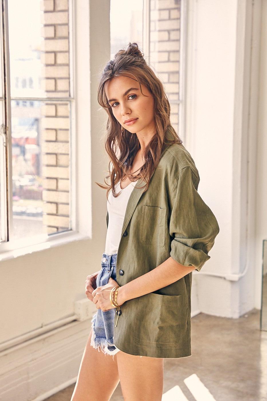 Linen Casual Blazer Product Image