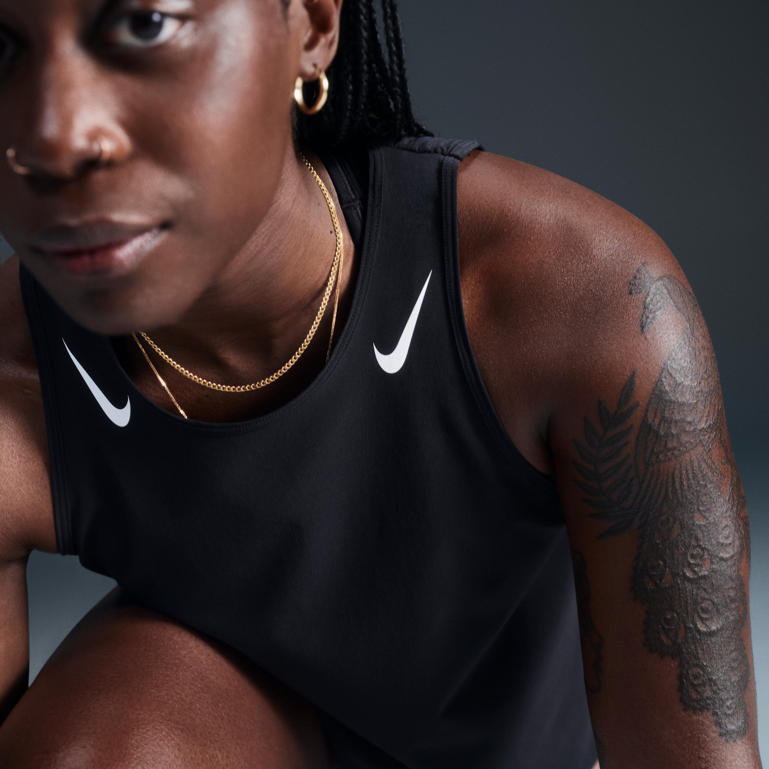 Nike Womens AeroSwift Dri-FIT ADV Cropped Running Tank Top | FN2713-010 Product Image