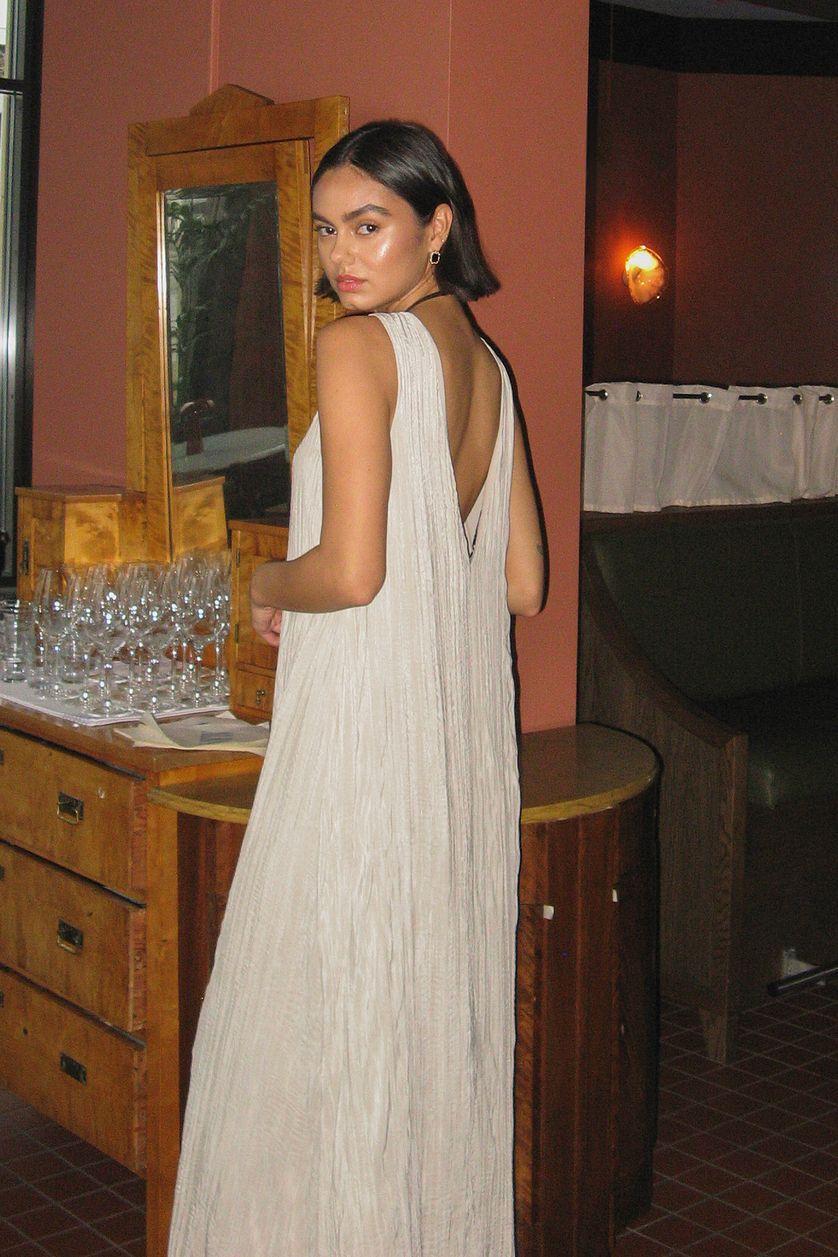 Crinkled Column Maxi Dress Product Image