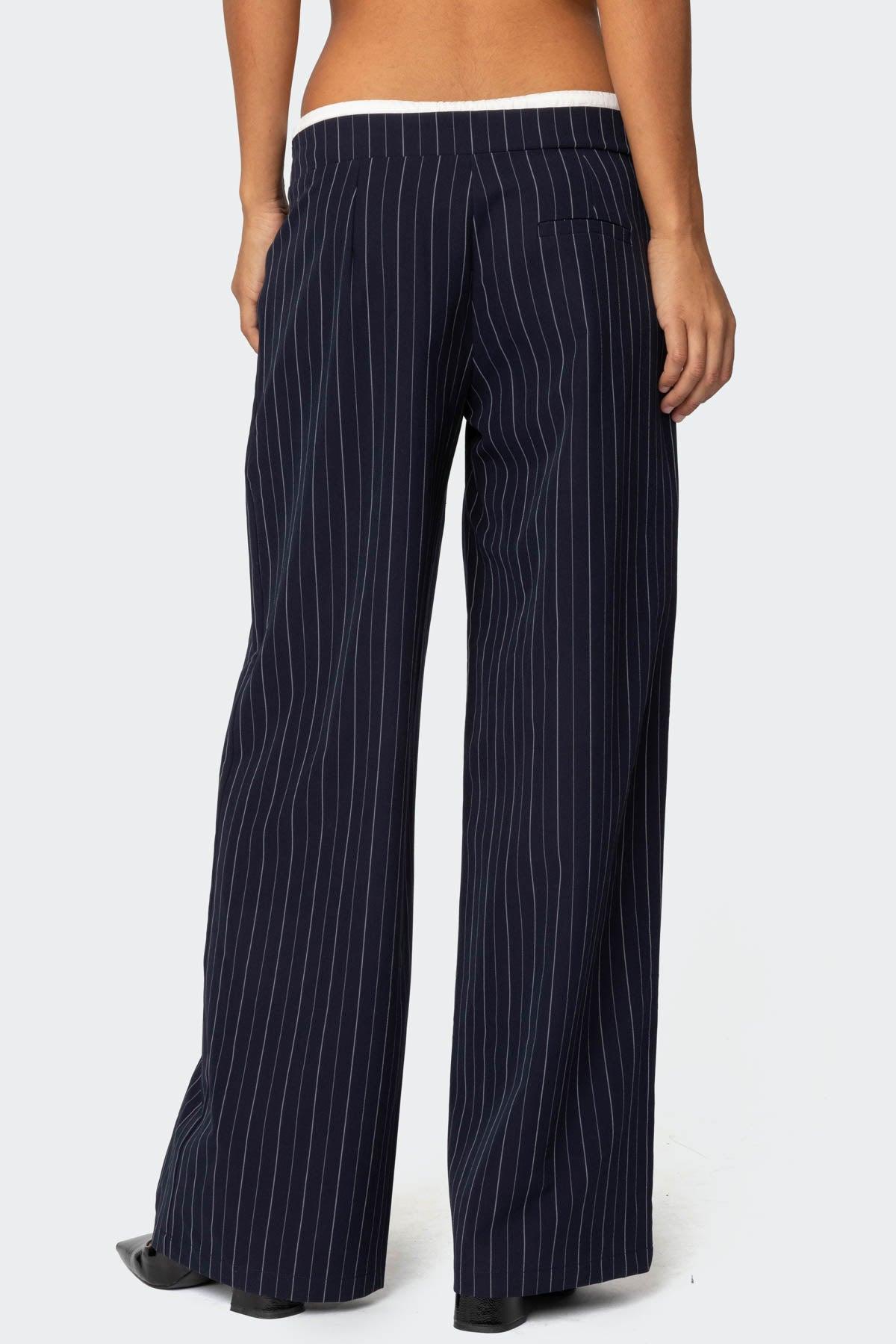 Pinstripe Peekaboo Drawstring Pants Product Image