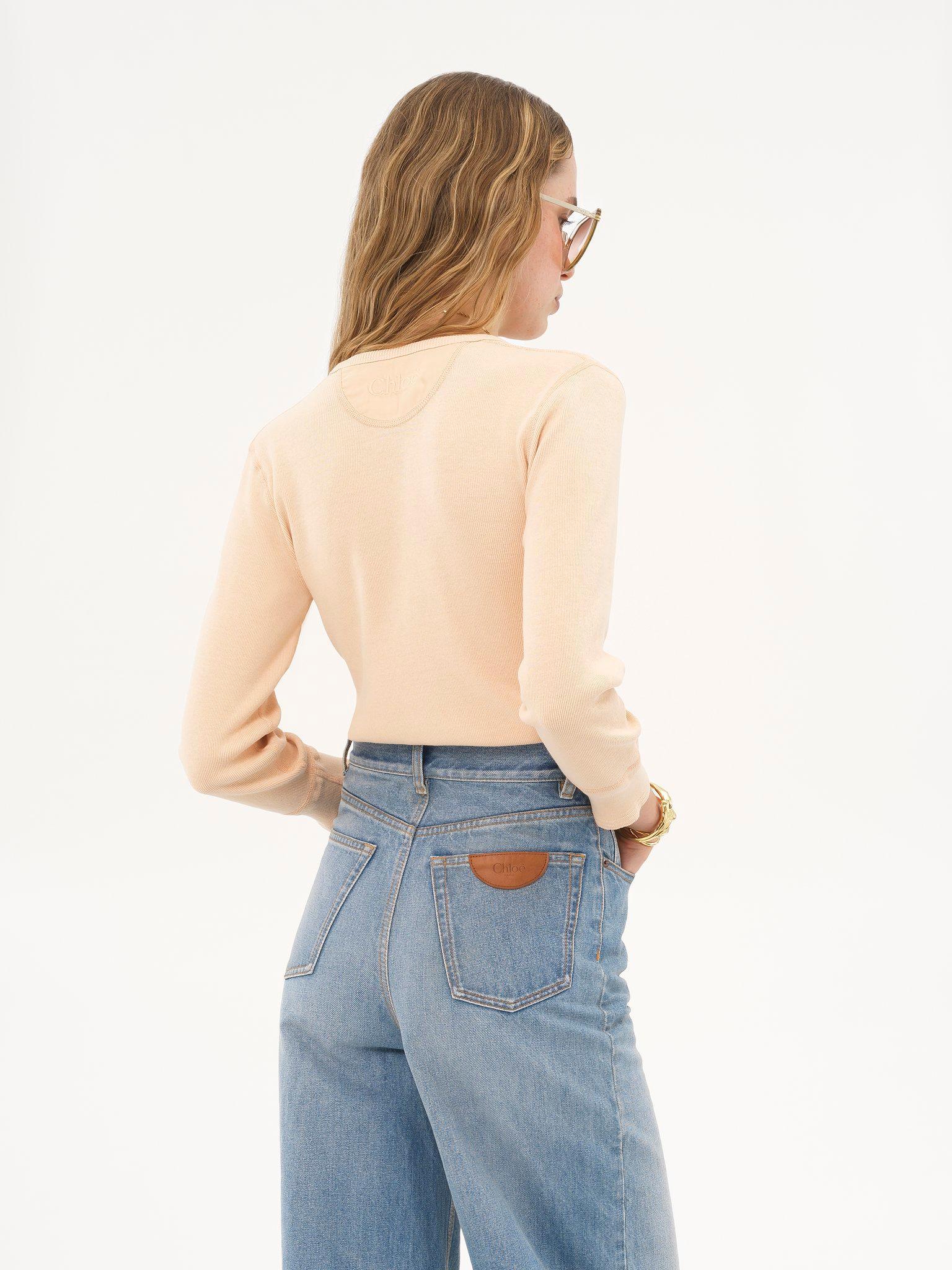 Henley shirt in cotton jersey Product Image