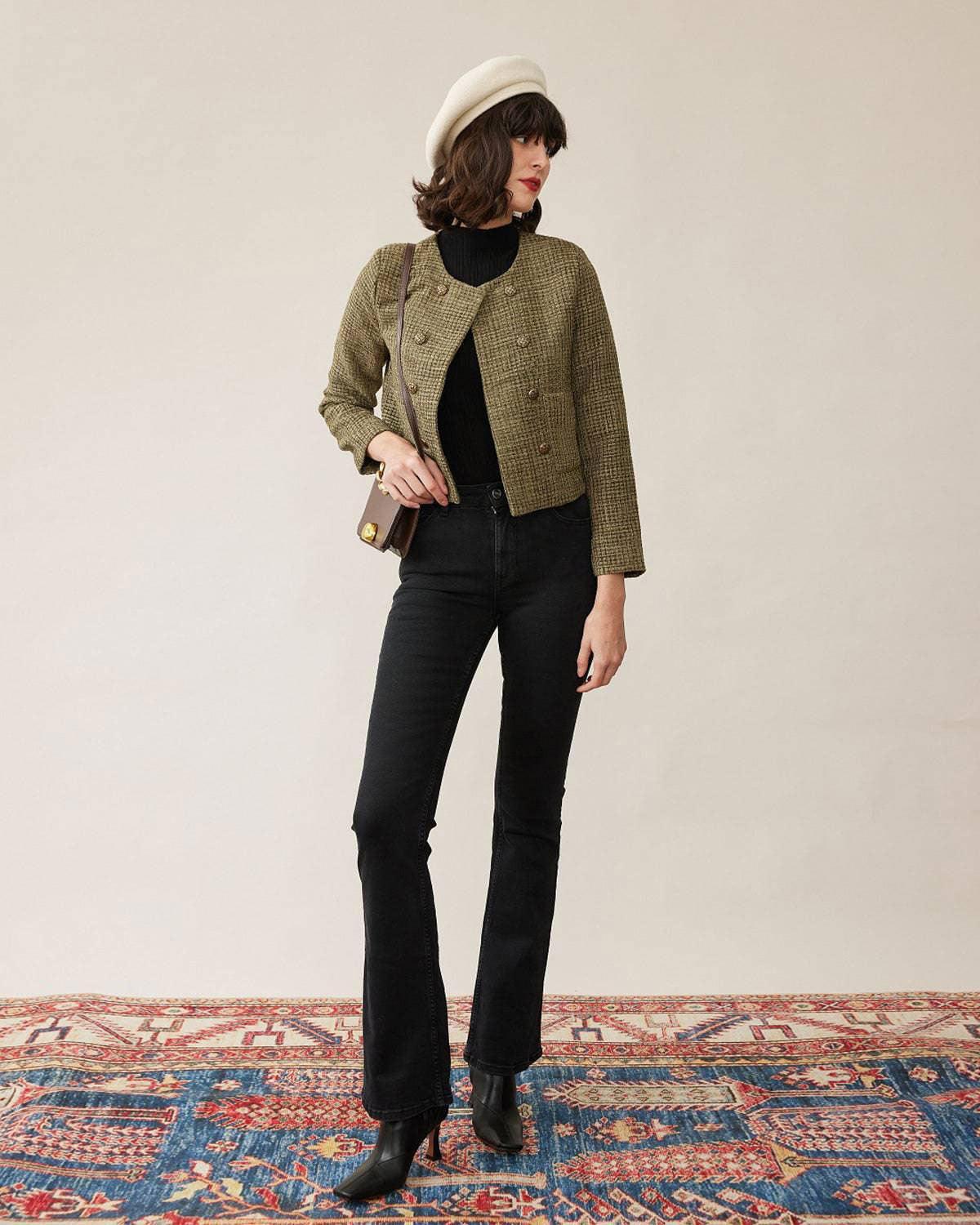 The Vintage Solid Tweed Coat Product Image