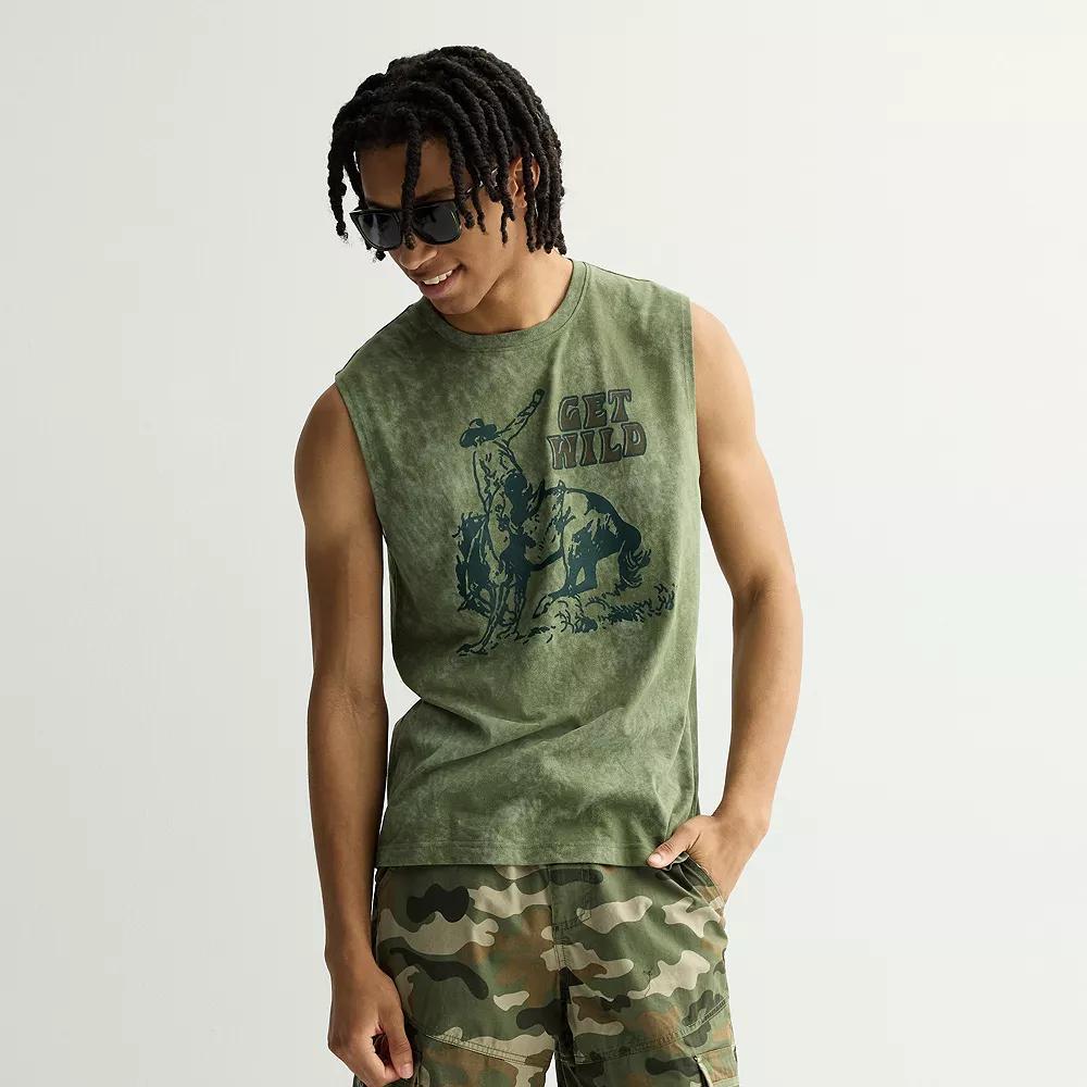 Men's Get Wild Sleeveless Graphic Tee, Size: XL, Green Product Image