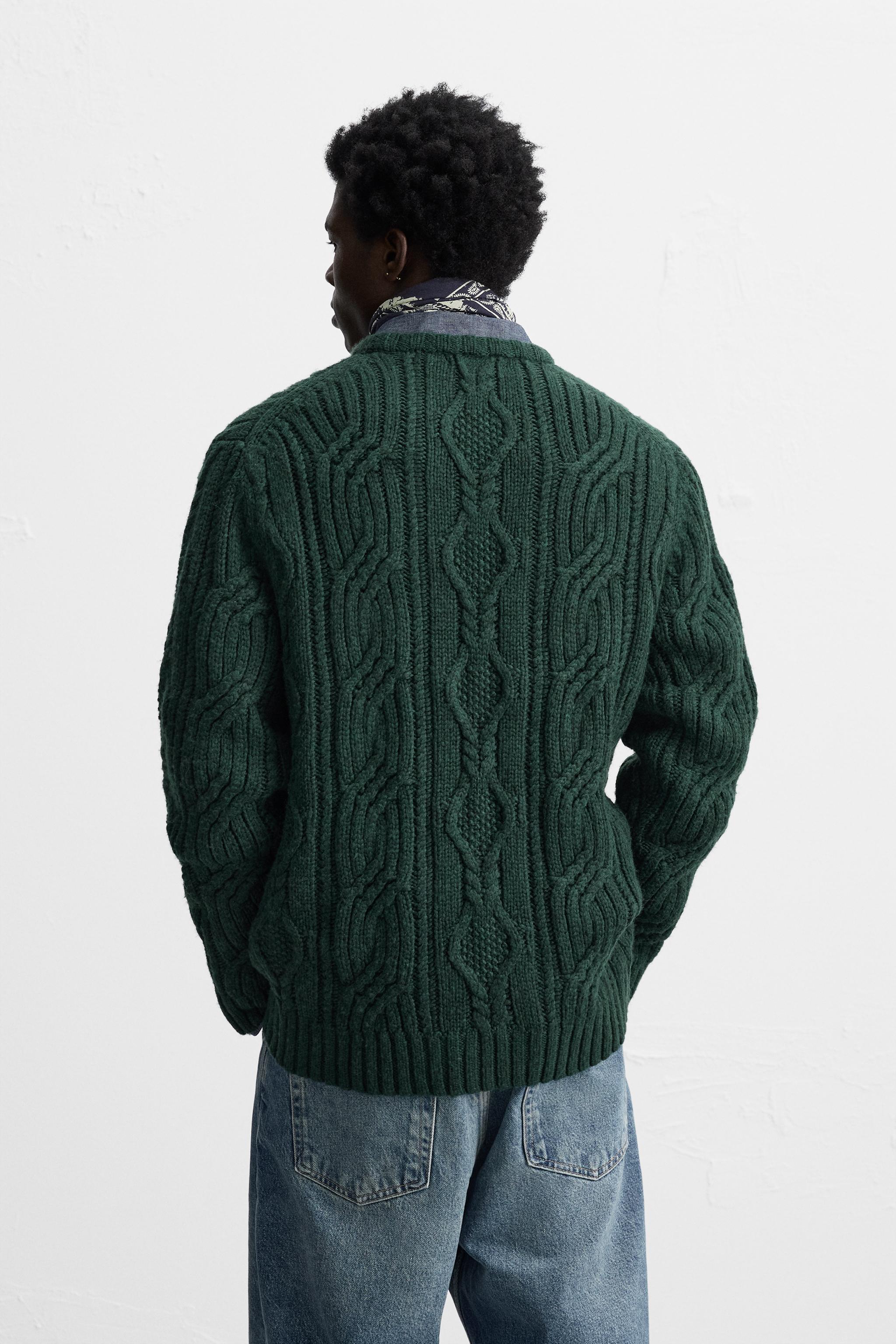 TEXTURED CABLE KNIT SWEATER Product Image