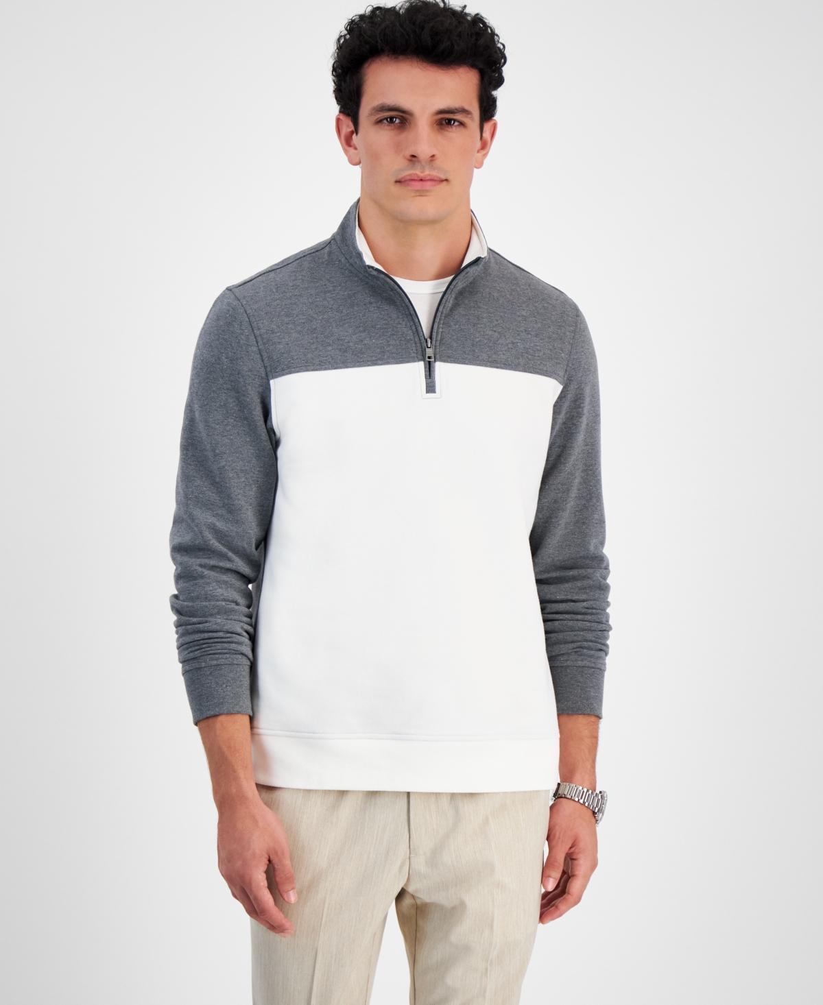 Club Room Mens Colorblocked Quarter-Zip Fleece Sweater, Created for Macys Product Image