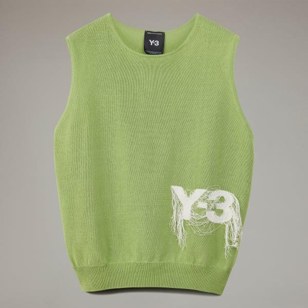 adidas Y-3 Logo Knit Vest Magic Lime M Unisex Product Image