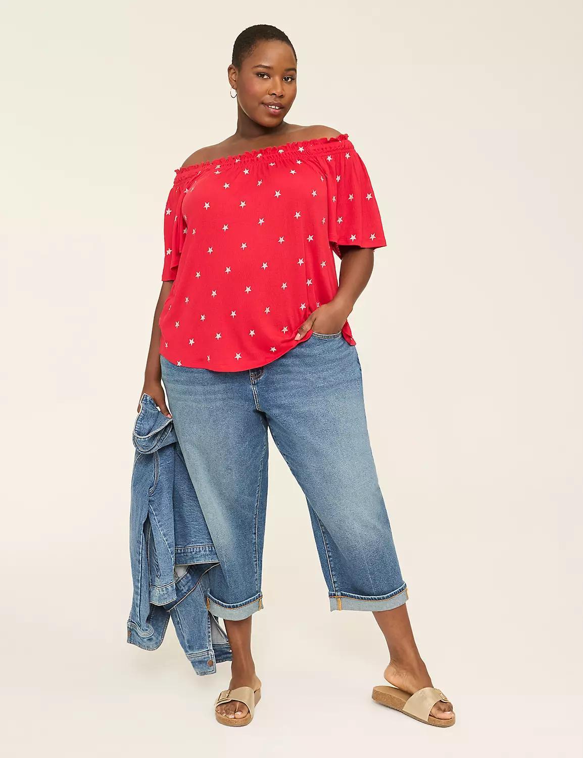 Smocked Square-Neck Convertible Top Product Image