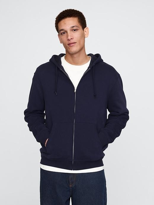 Vintage Soft Waffle-Lined Zip Hoodie Product Image