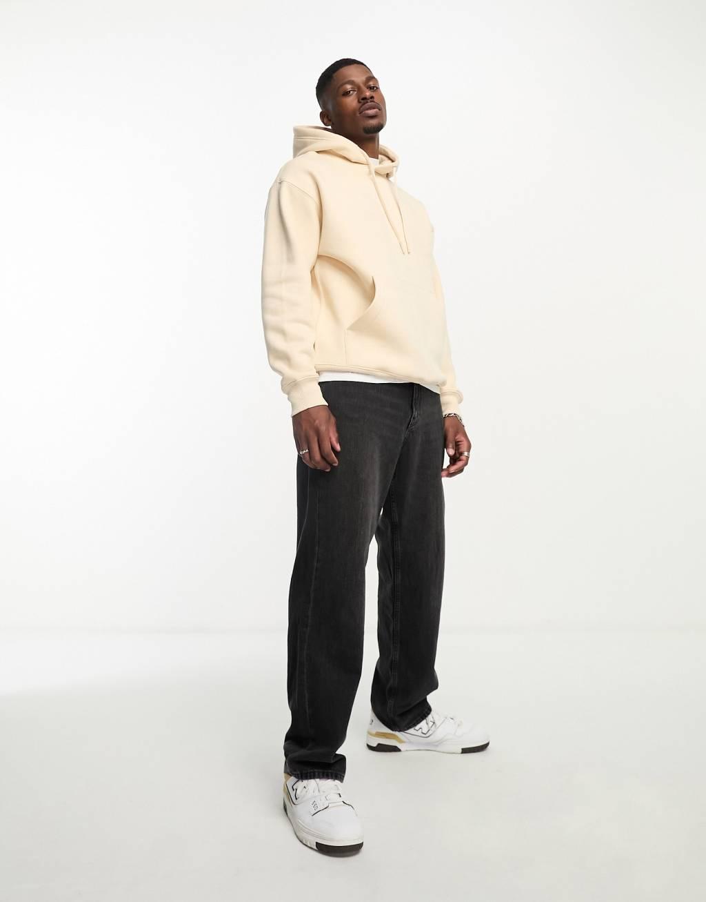 Pull&Bear hoodie in beige Product Image