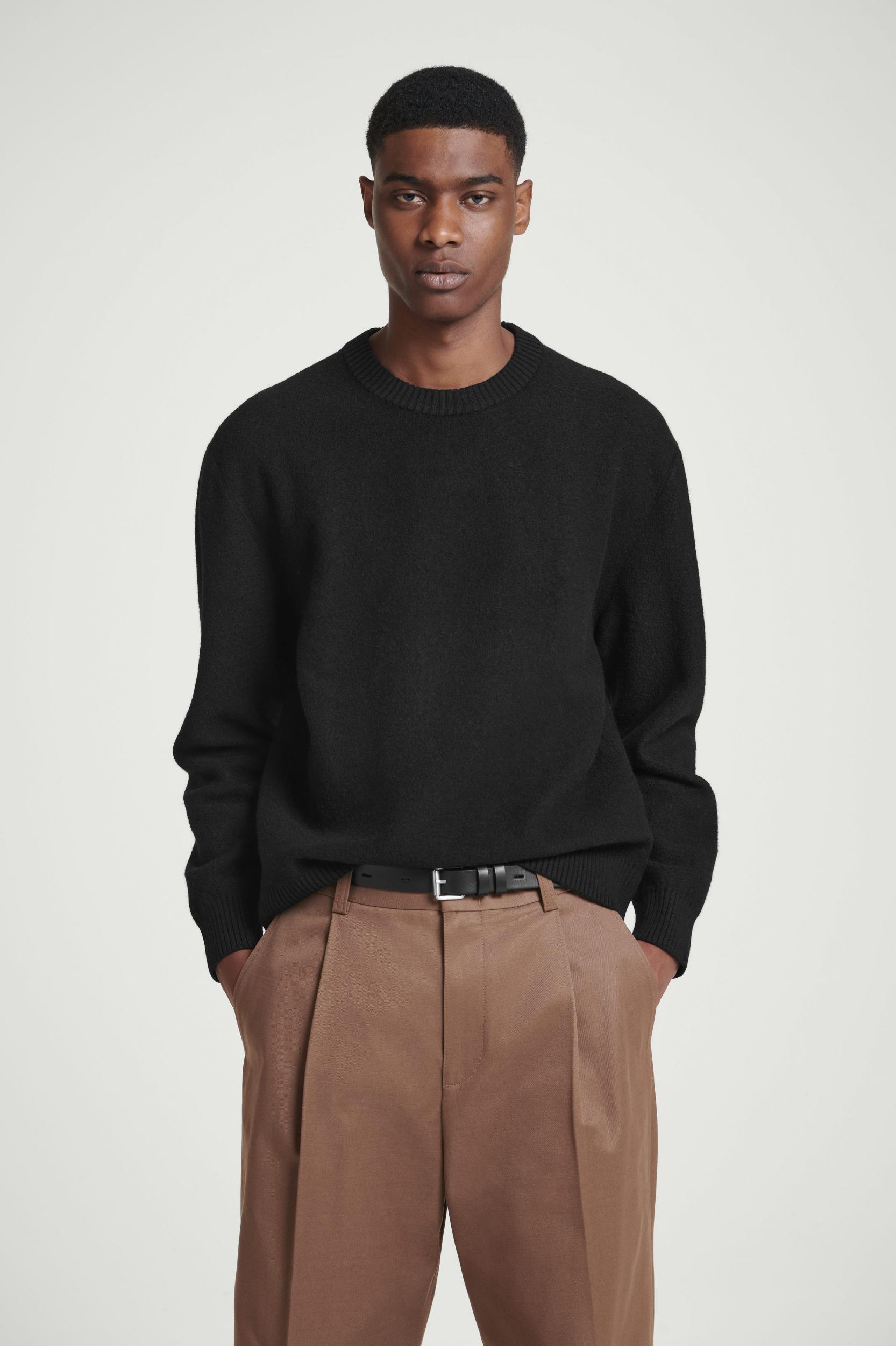 BOILED-WOOL CREW-NECK SWEATER Product Image