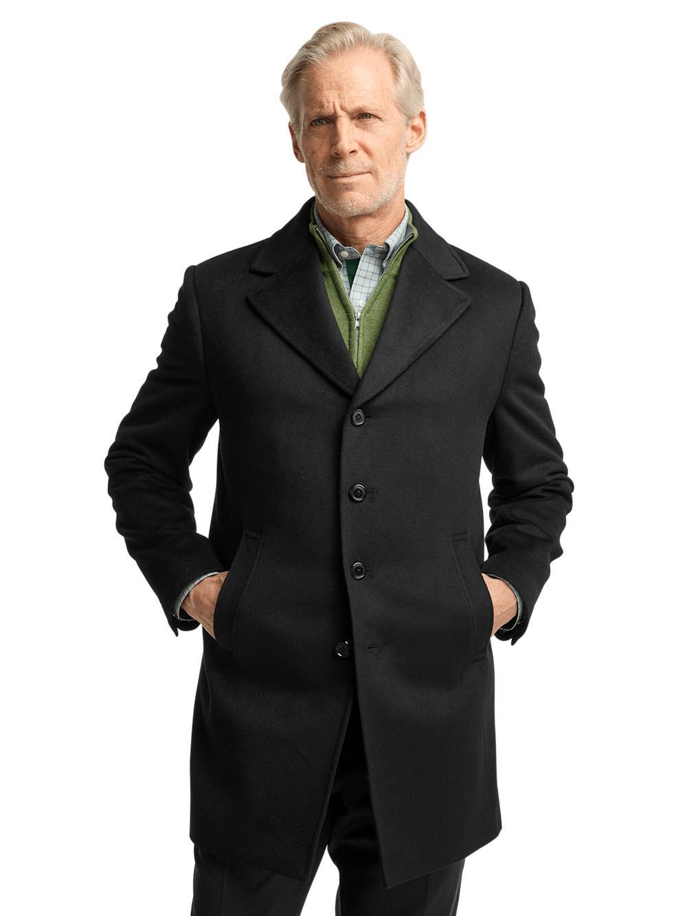 Wool Blend Topcoat - Black Product Image