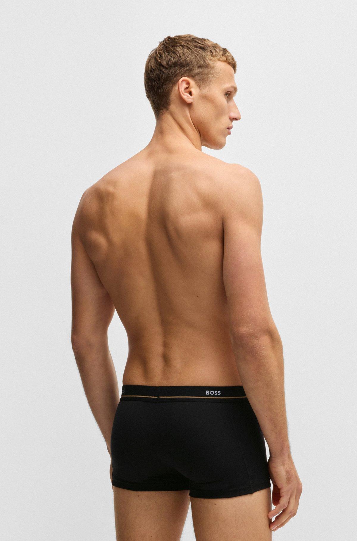Three-pack of stretch-cotton trunks with logo waistbands Product Image