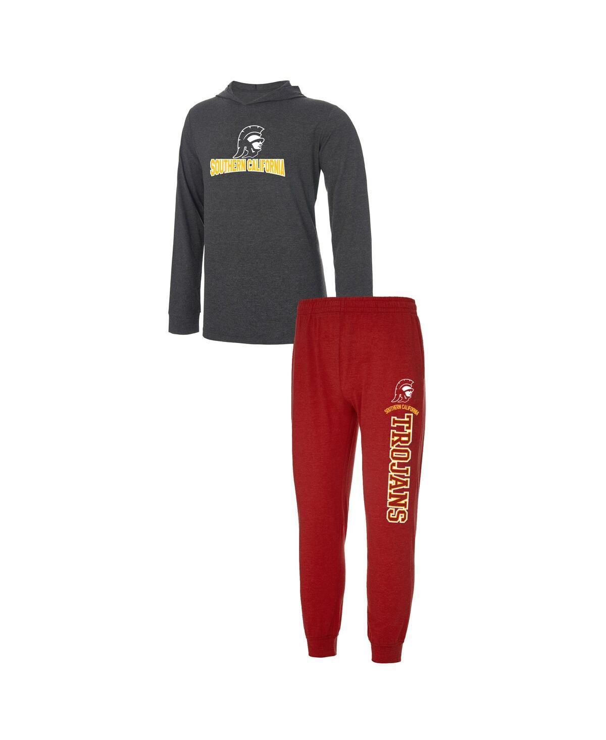 Mens Concepts Sport Cardinal/Charcoal USC Trojans Meter Pullover Hoodie & Joggers Sleep Set Product Image