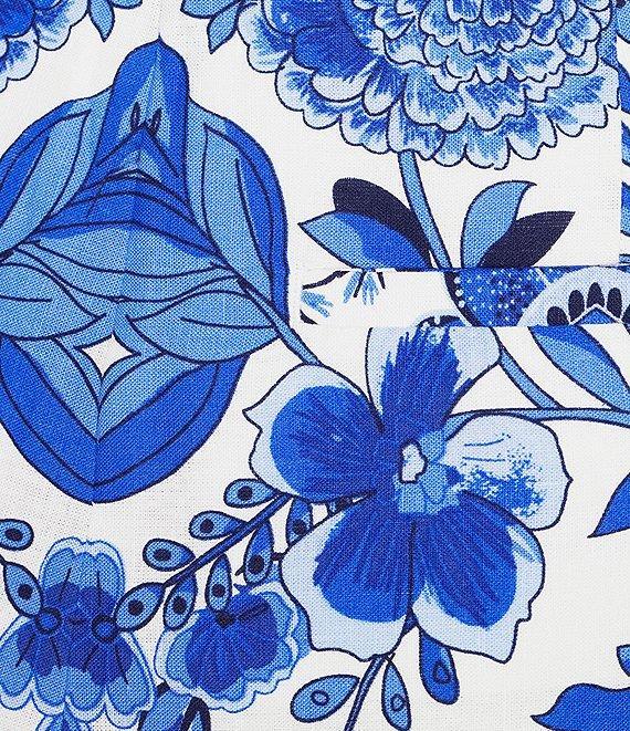 A Loves A Woven Ruffle Collar Split V-Neck Flutter Cap Sleeve Cropped Blouse Product Image