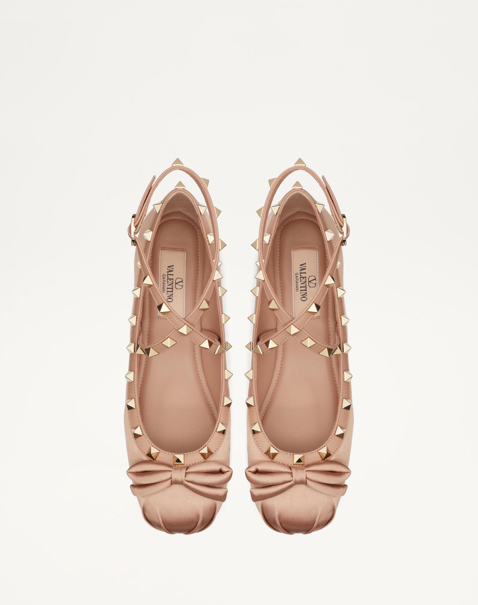 Rockstud Satin Ballerina Product Image