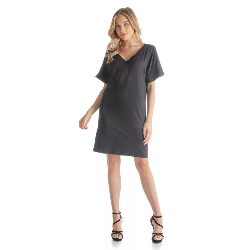 Women's 24Seven Comfort Apparel Loose Fit Tee Style Dress,  Product Image