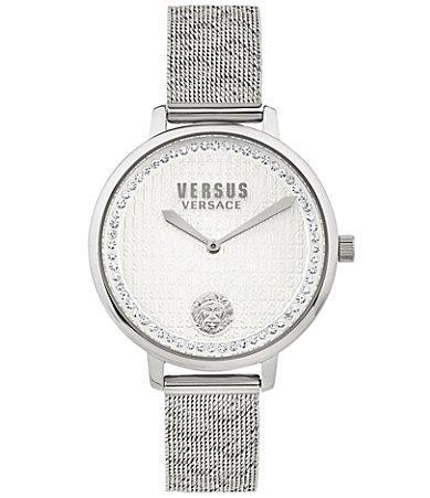 Versus By Versace Womens La Villette Crystal Analog Black Dial Stainless Steel Bracelet Watch Product Image