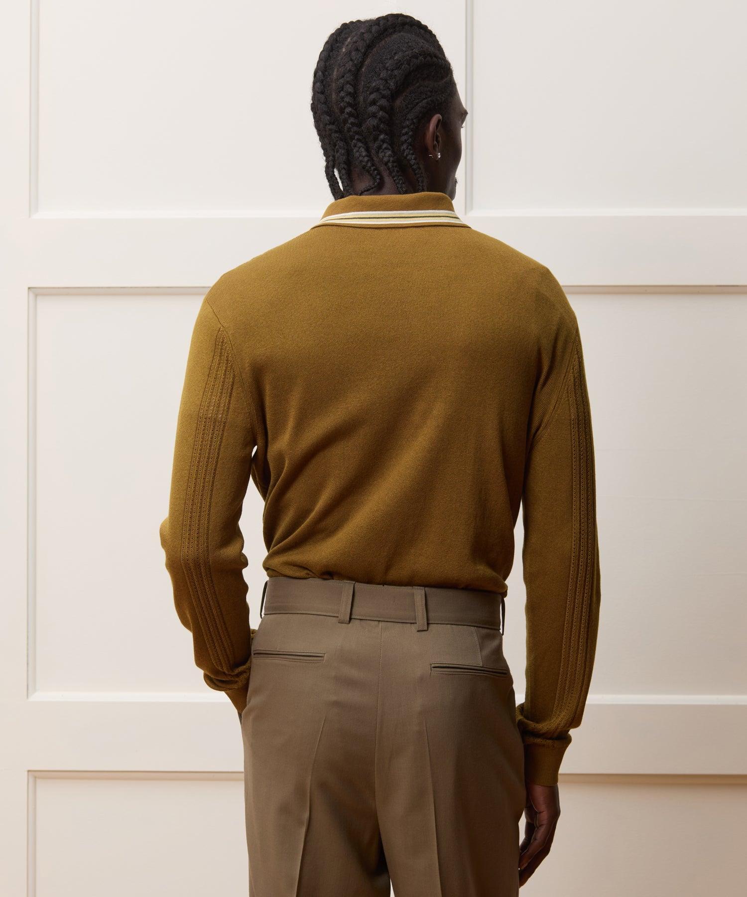 Silk-Cotton Tipped Sweater Polo Product Image