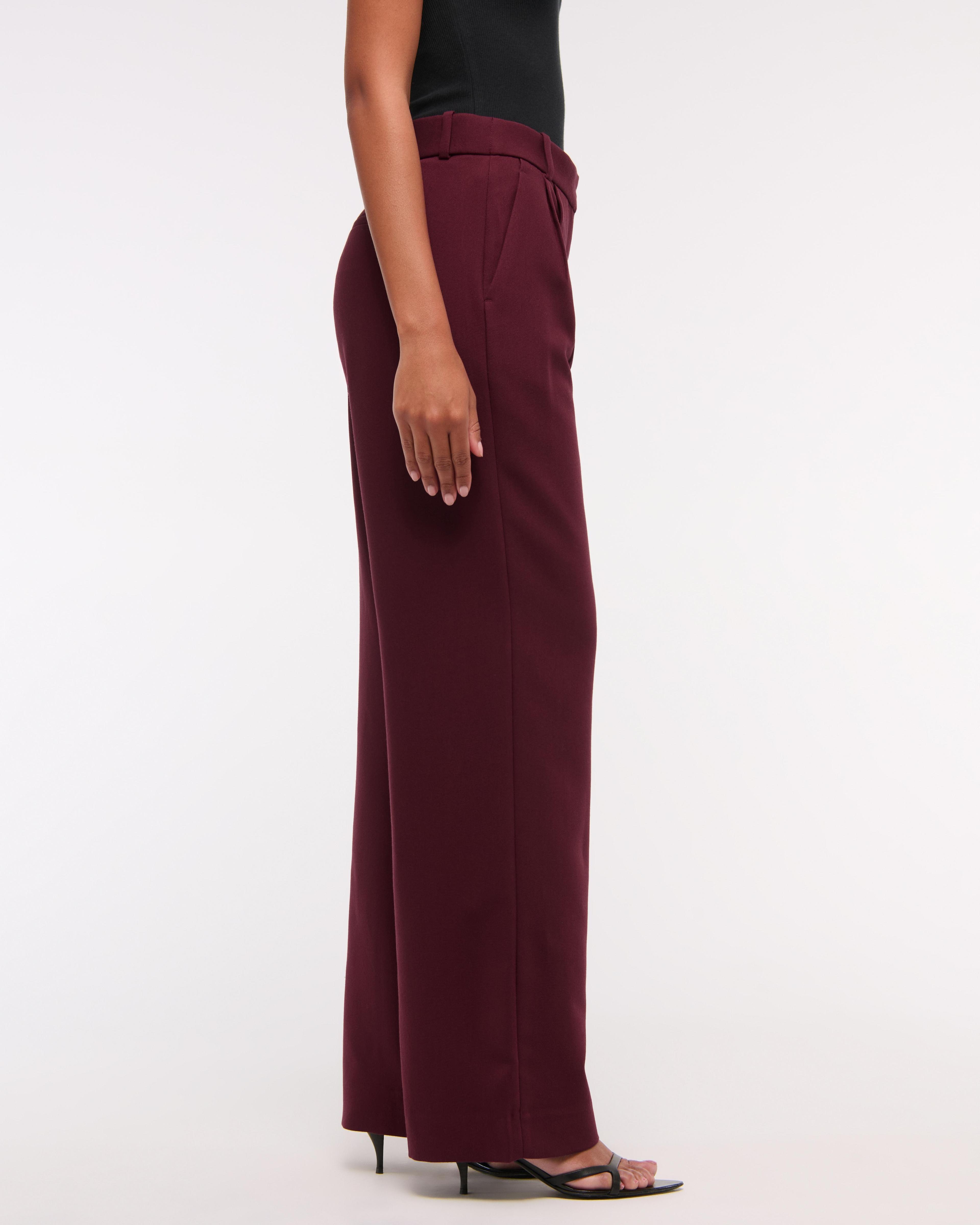 Curve Love A&F Sloane Low Rise Tailored Wide Leg Pant Product Image