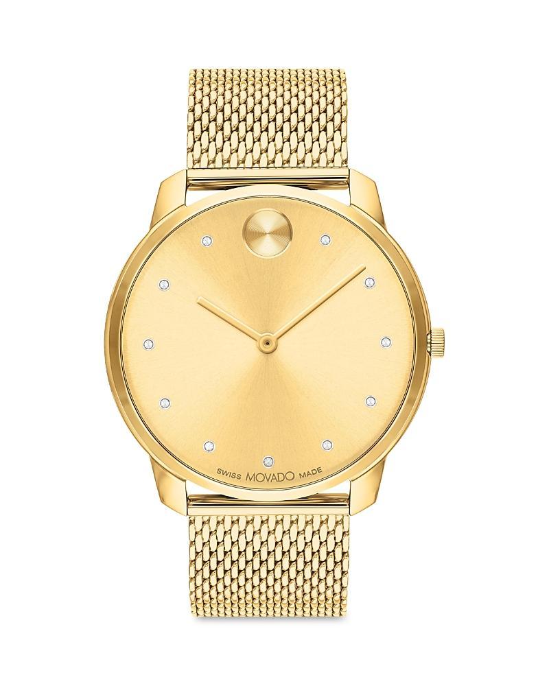 Men's Movado BoldÂ® Thin Crystal Accent Gold-Tone IP Mesh Watch with Gold-Tone Dial (Model: 3600903) Product Image