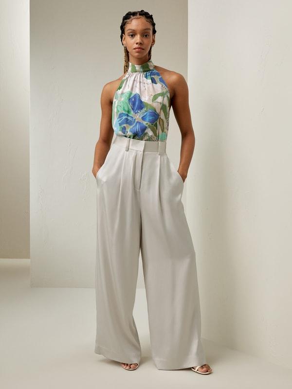 Praslin Mock Neck Silk Top Product Image