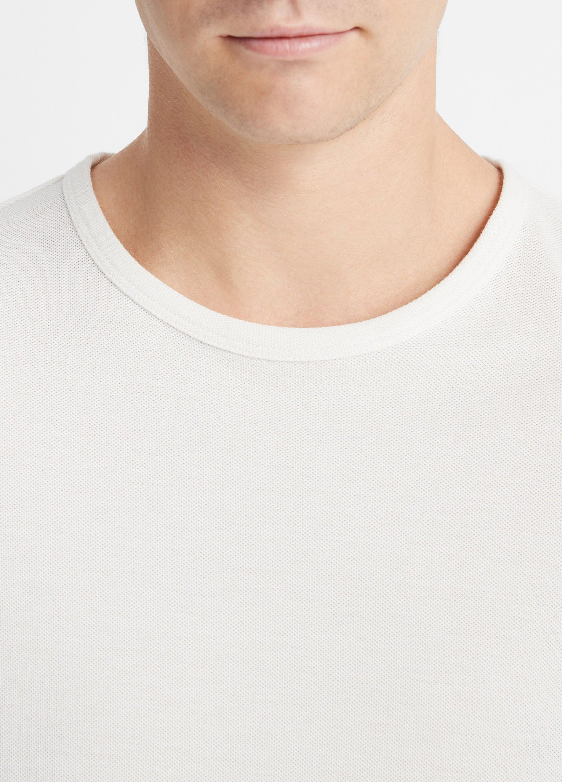 Pima Cotton Piqué Crew Neck T-Shirt Product Image