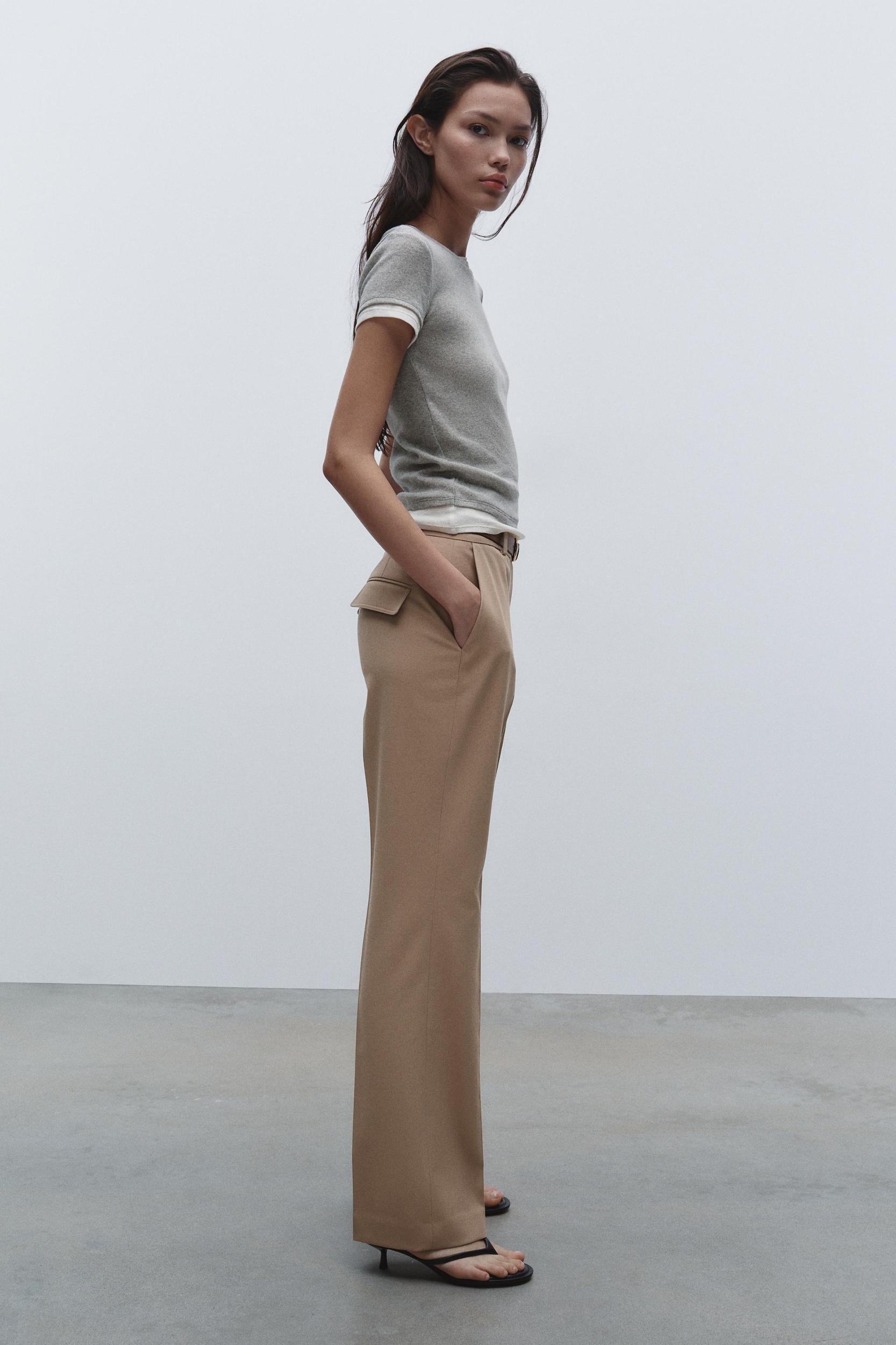BELTED STRAIGHT LEG PANTS Product Image