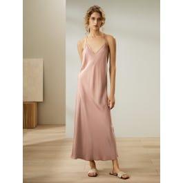 Minimalist Silk Suede Maxi Nightdress Product Image