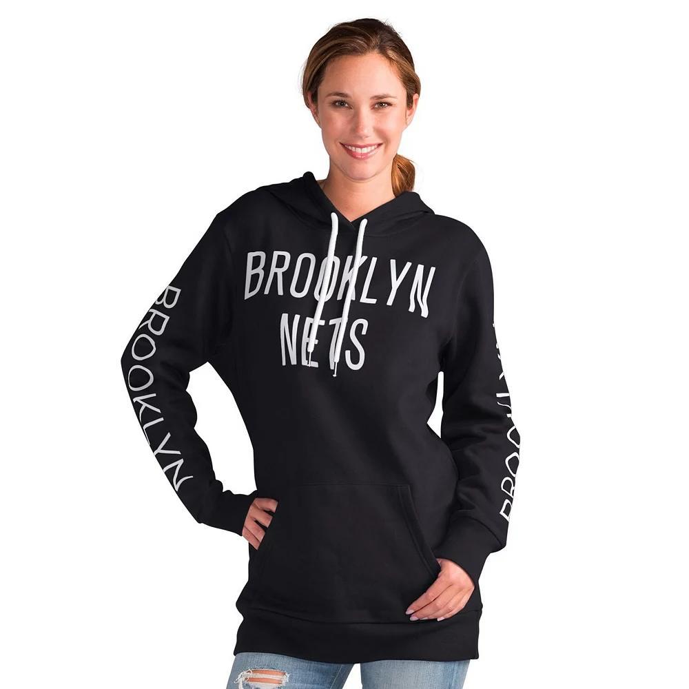 Women's G-III 4Her by Carl Banks Black Brooklyn Nets Base Coach Pullover Hoodie,  Product Image