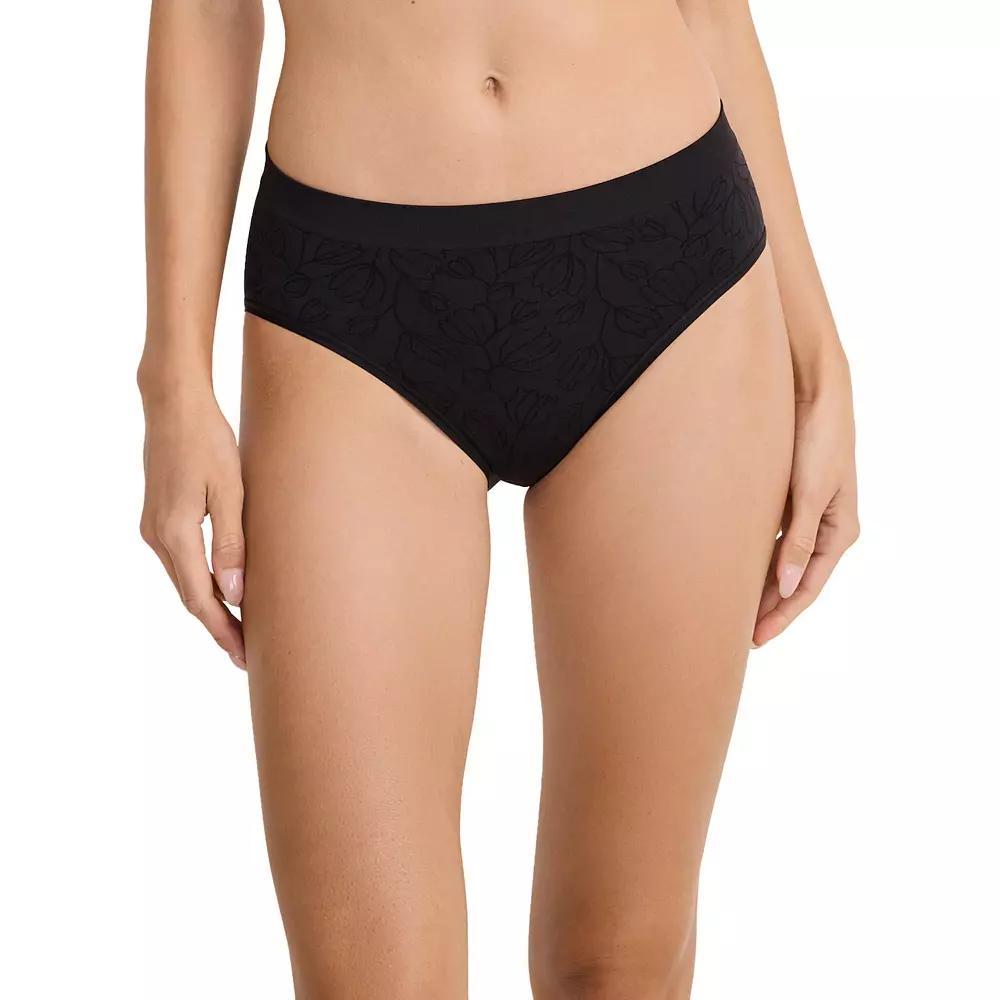 Women's Jockey® Seamfree® Hi-Cut Panty 3788, Size: Medium, Black Floral Product Image
