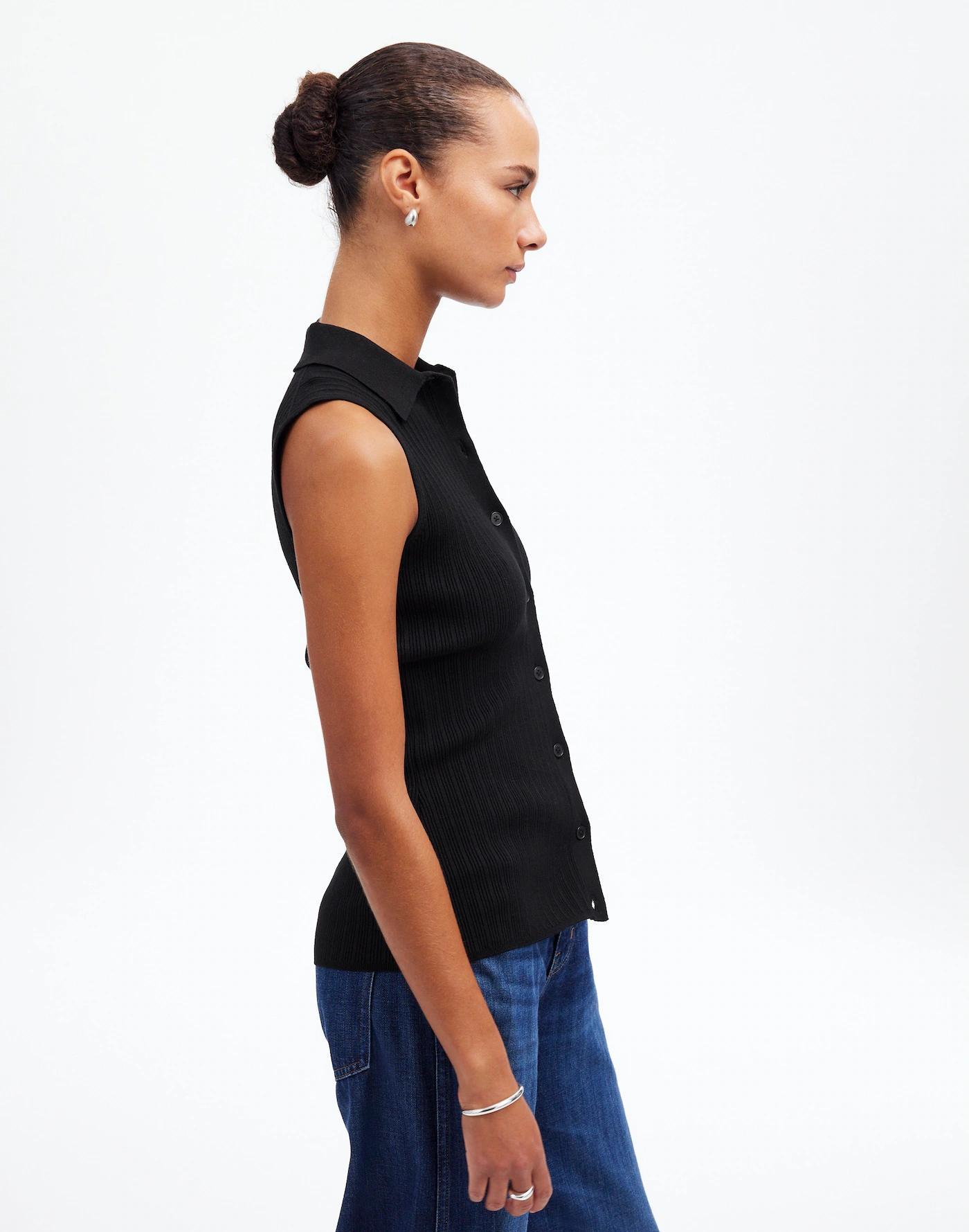 The Signature Knit Button-Front Vest Product Image