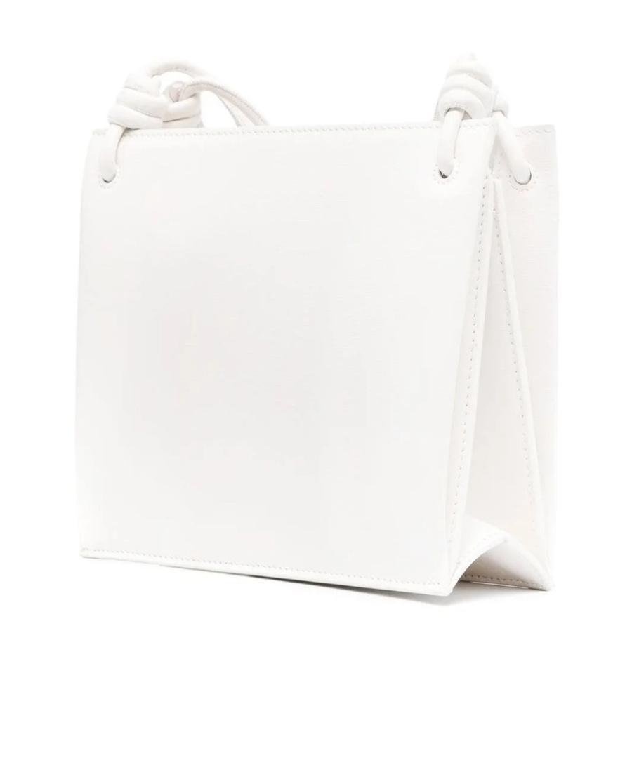 JIL SANDER Knotted Leather Shoulder Bag In White Product Image