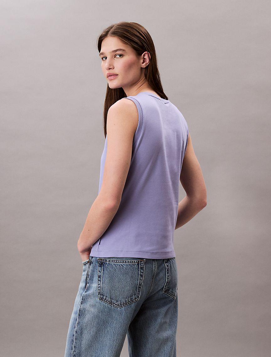 Cotton Stretch Ribbed Tank Top  Product Image